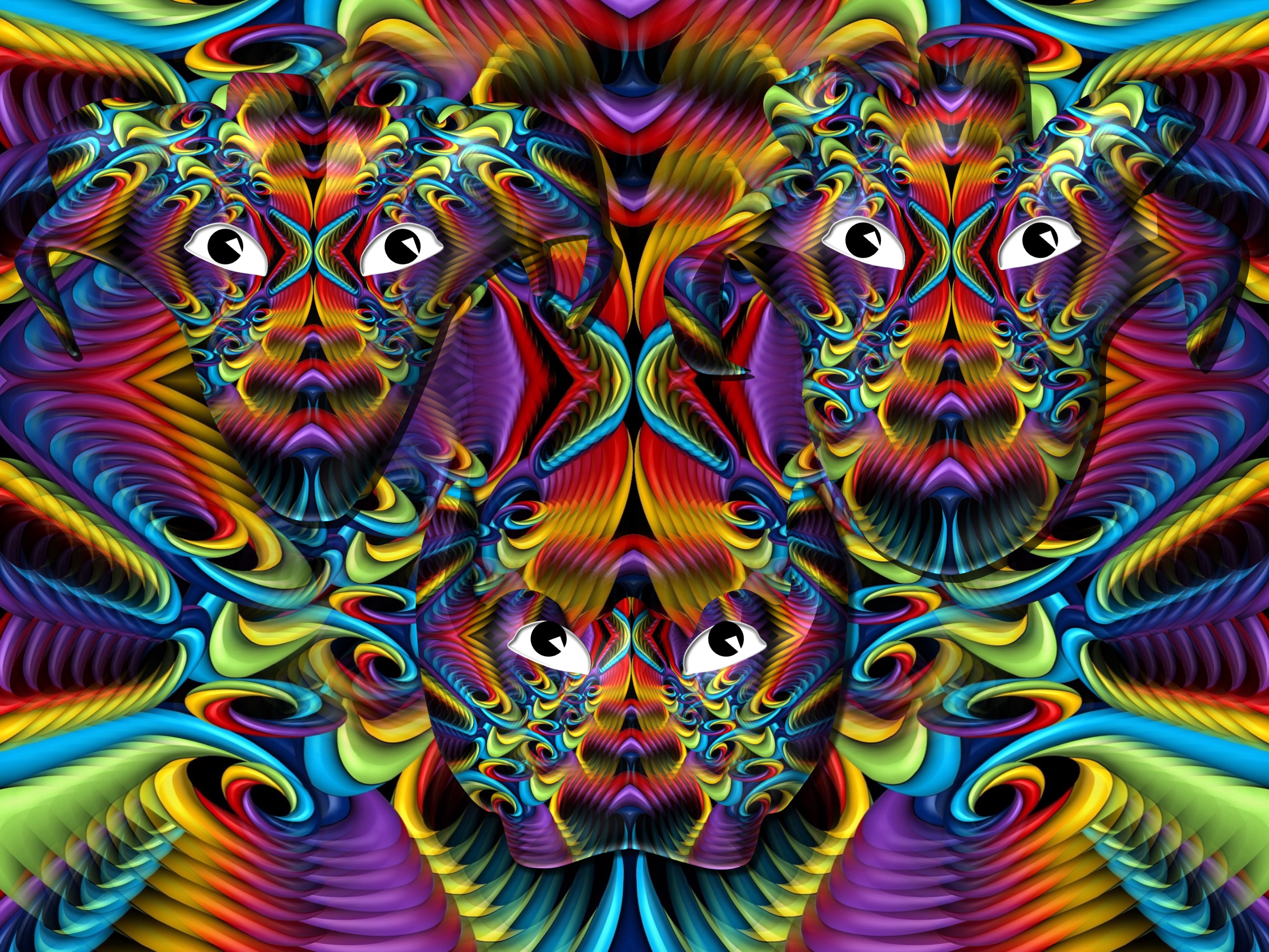 maybe three hidden faces (combined painting technique; 2026-03-09)