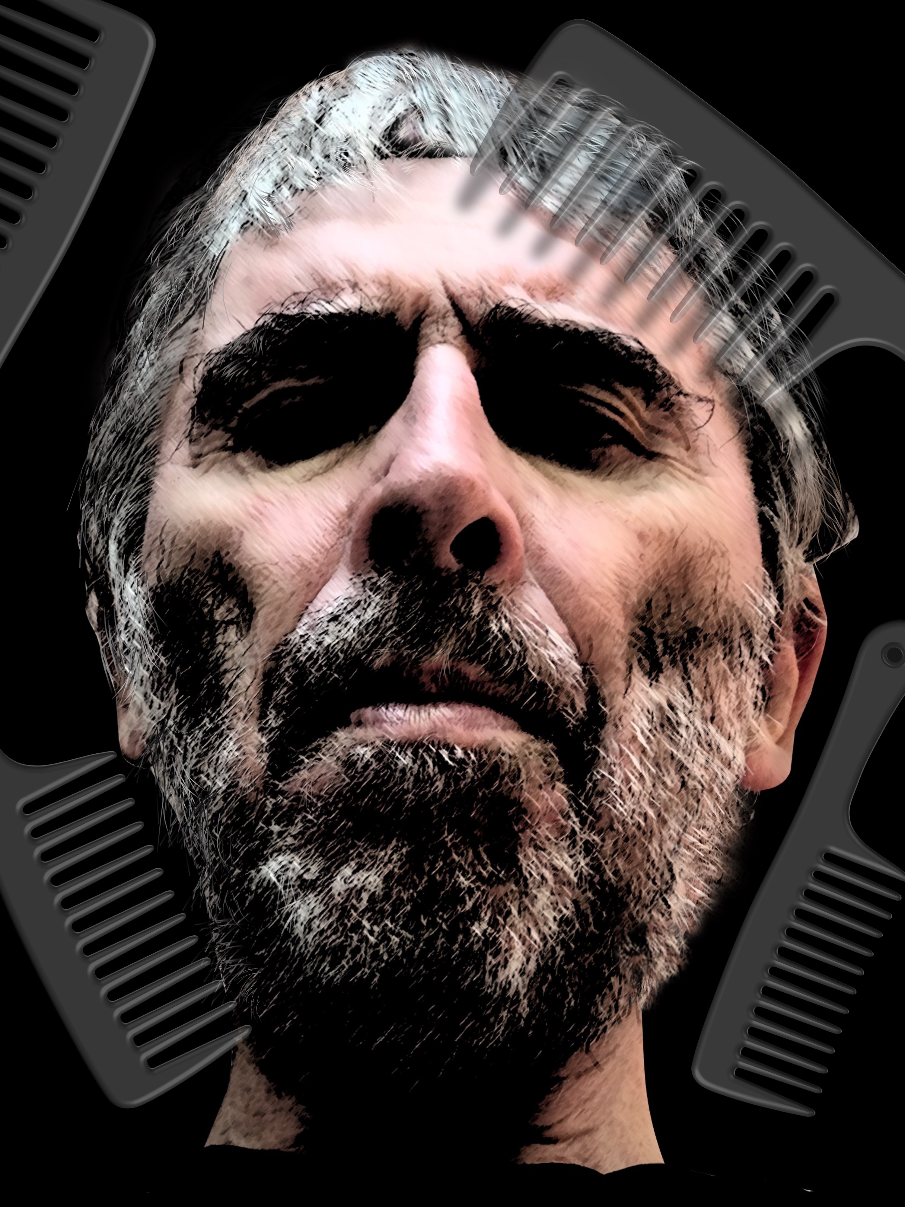 I myself unkempt in light and shadow; (combined painting technique; 2026-08-20)