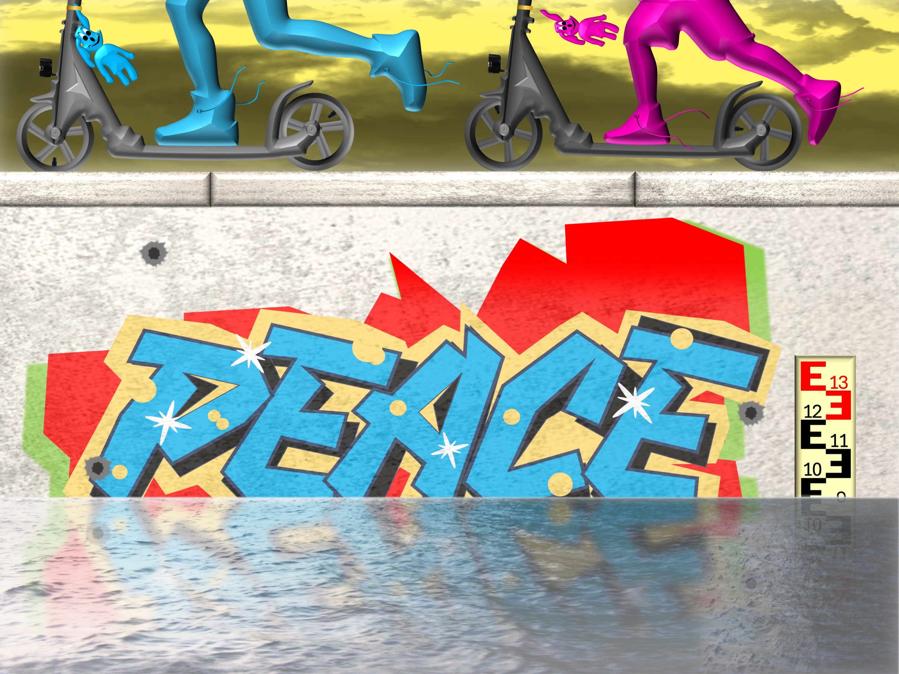high water (combined painting technique; 2026-07-16)