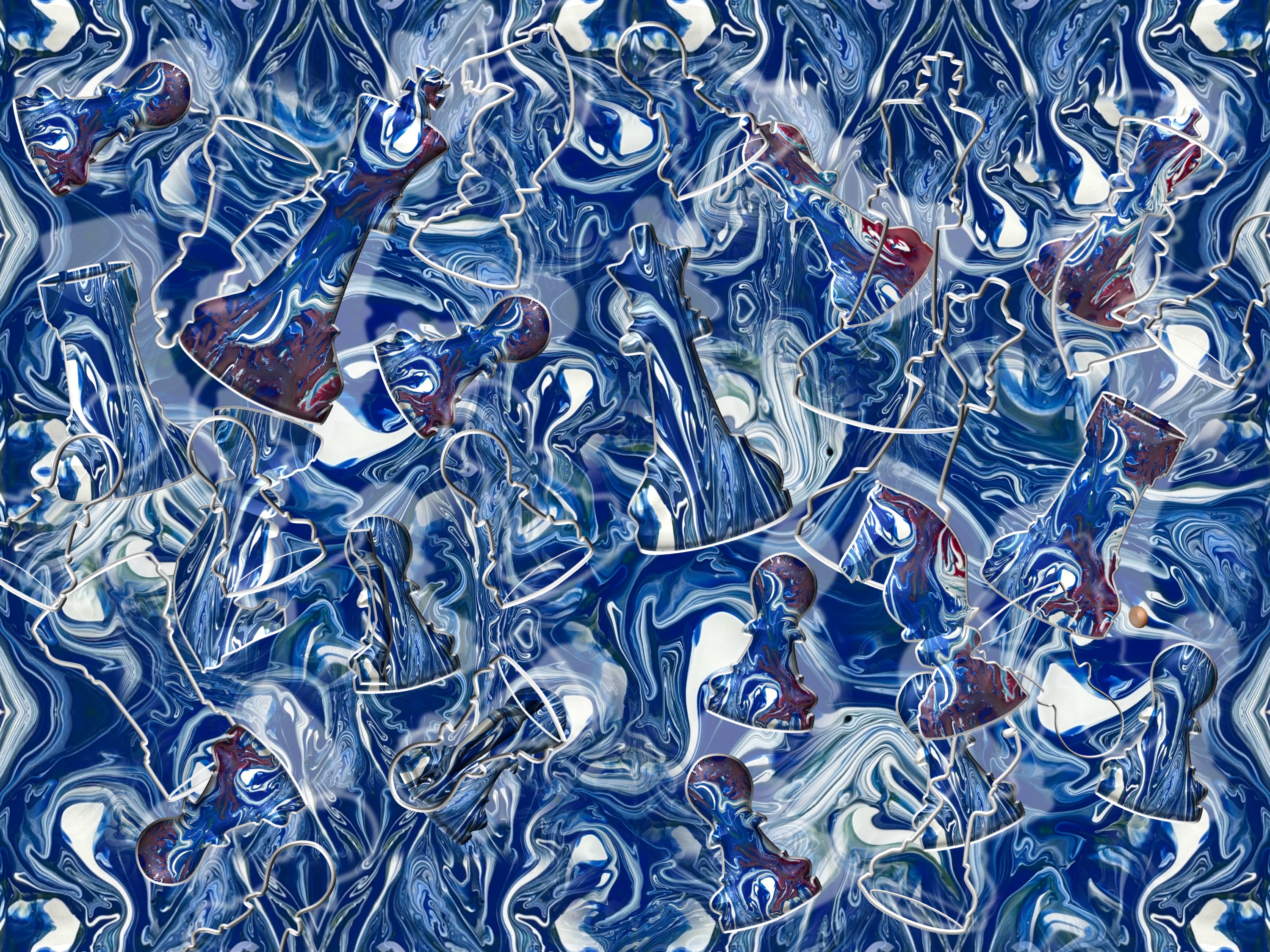 The Almost Invisible Enemy / or I hate a messy environment; (combined painting technique); (2026-07-19)