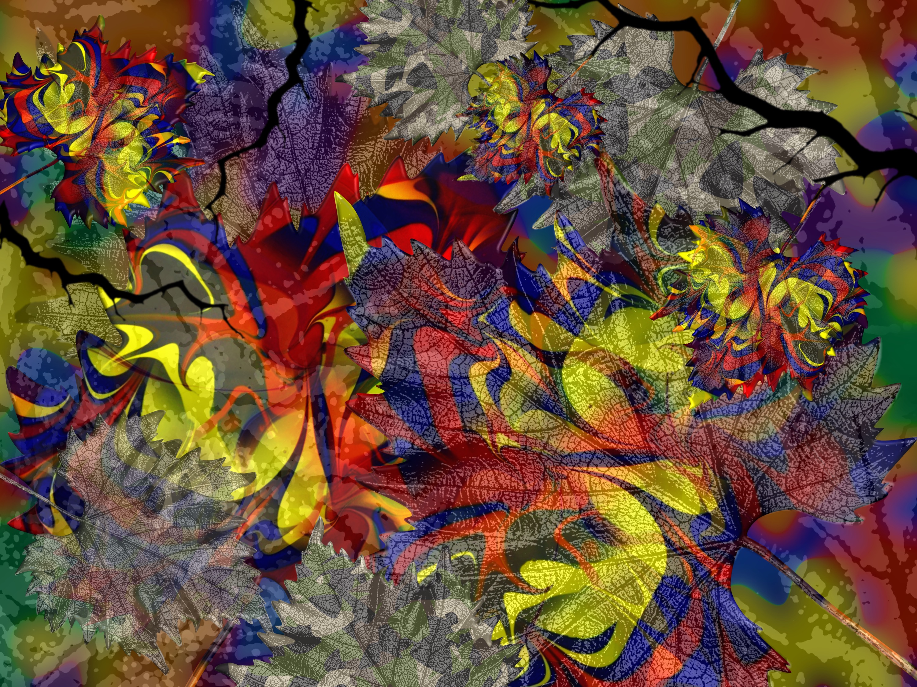 the nature is dying; but don´t worry - AI create replacement for any desire (combined painting technique, 2026-07-27)