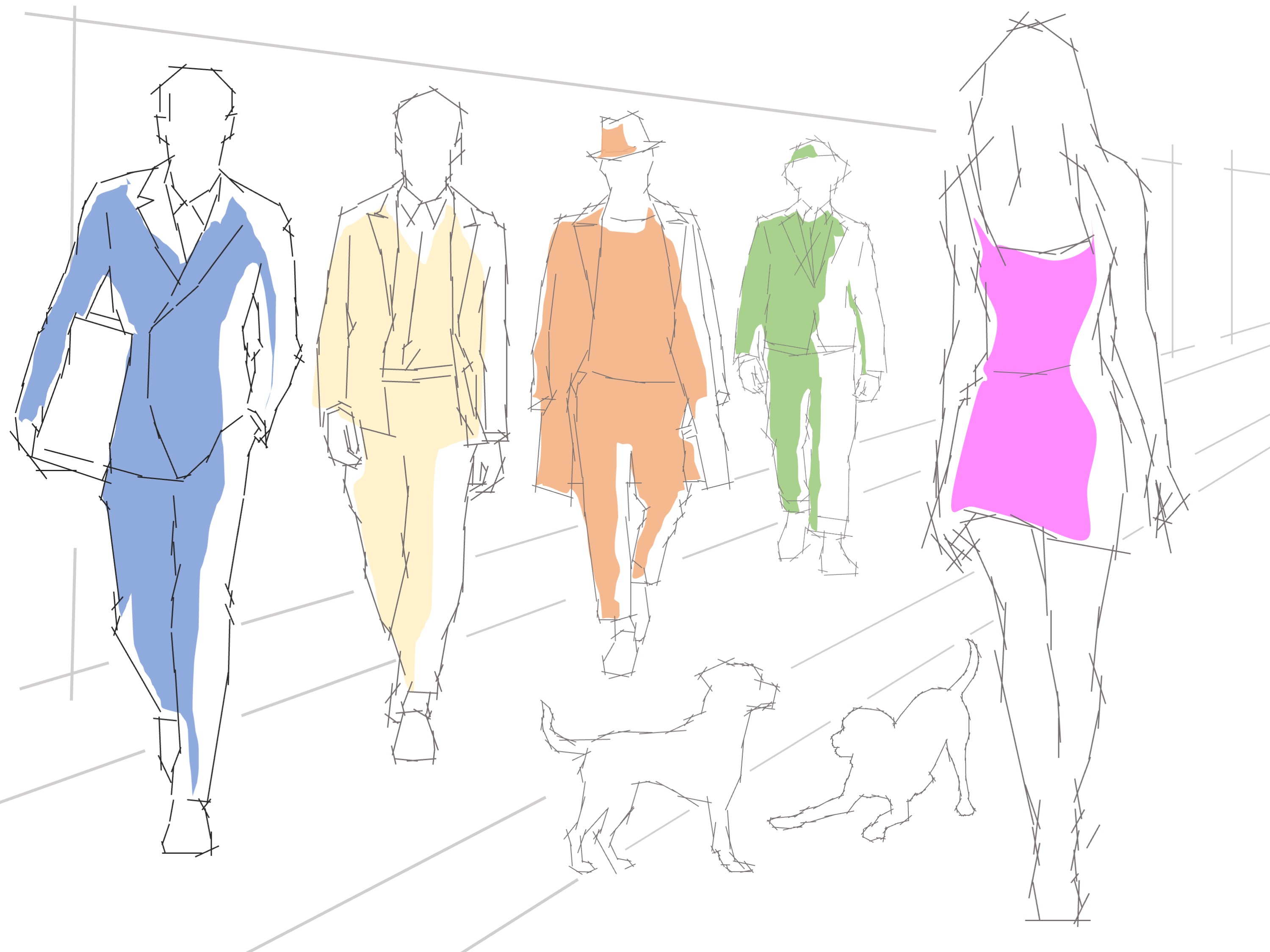 Men on the Catwalk (combined painting technique; 2026-08-16)