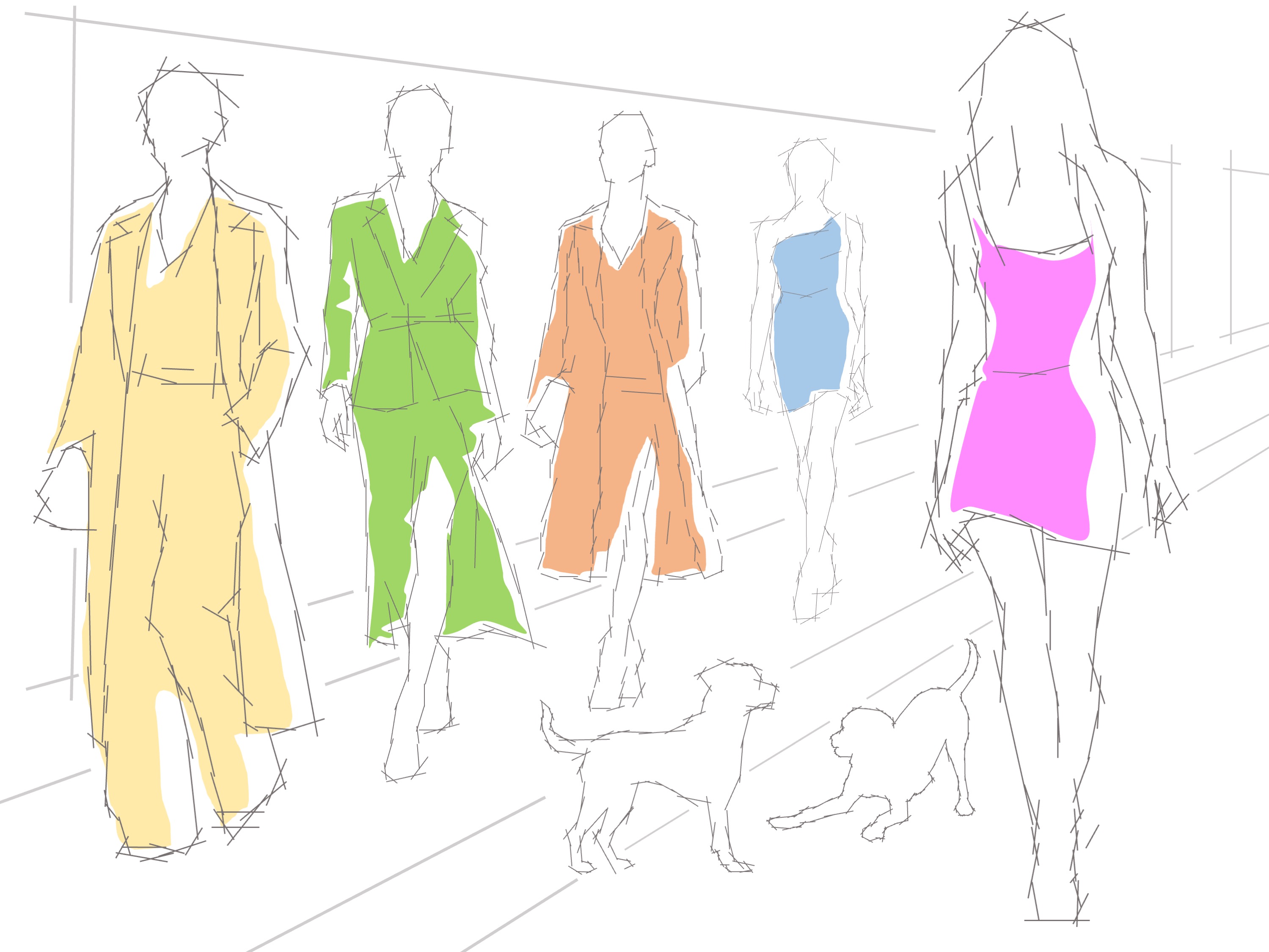 Women on the Catwalk (combined painting technique; 2026-08-16)