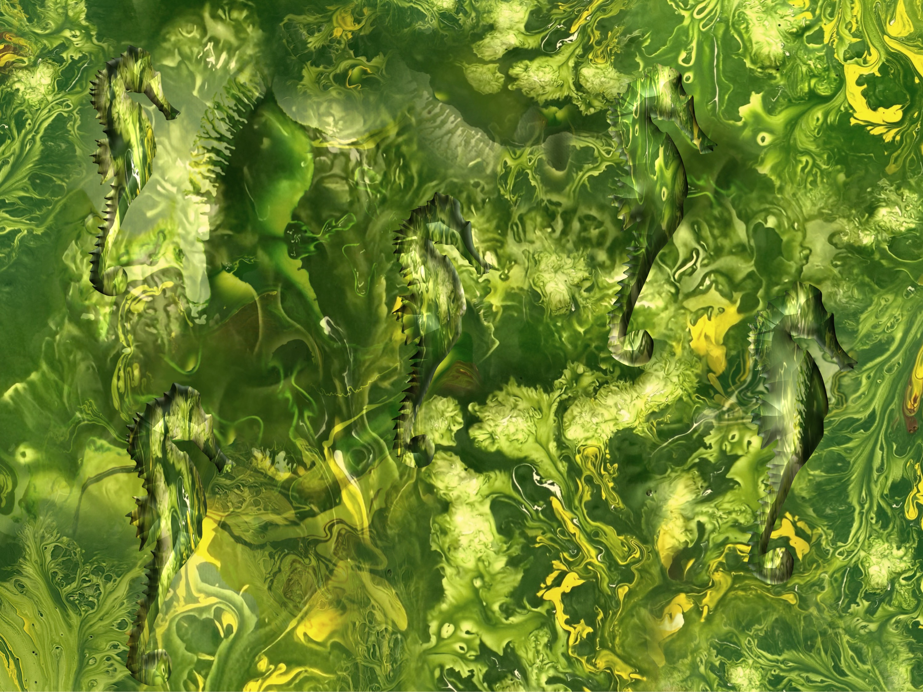 Camouflage II (maybe a longer life in camouflage); (combined painting technique; 2026-08-19)