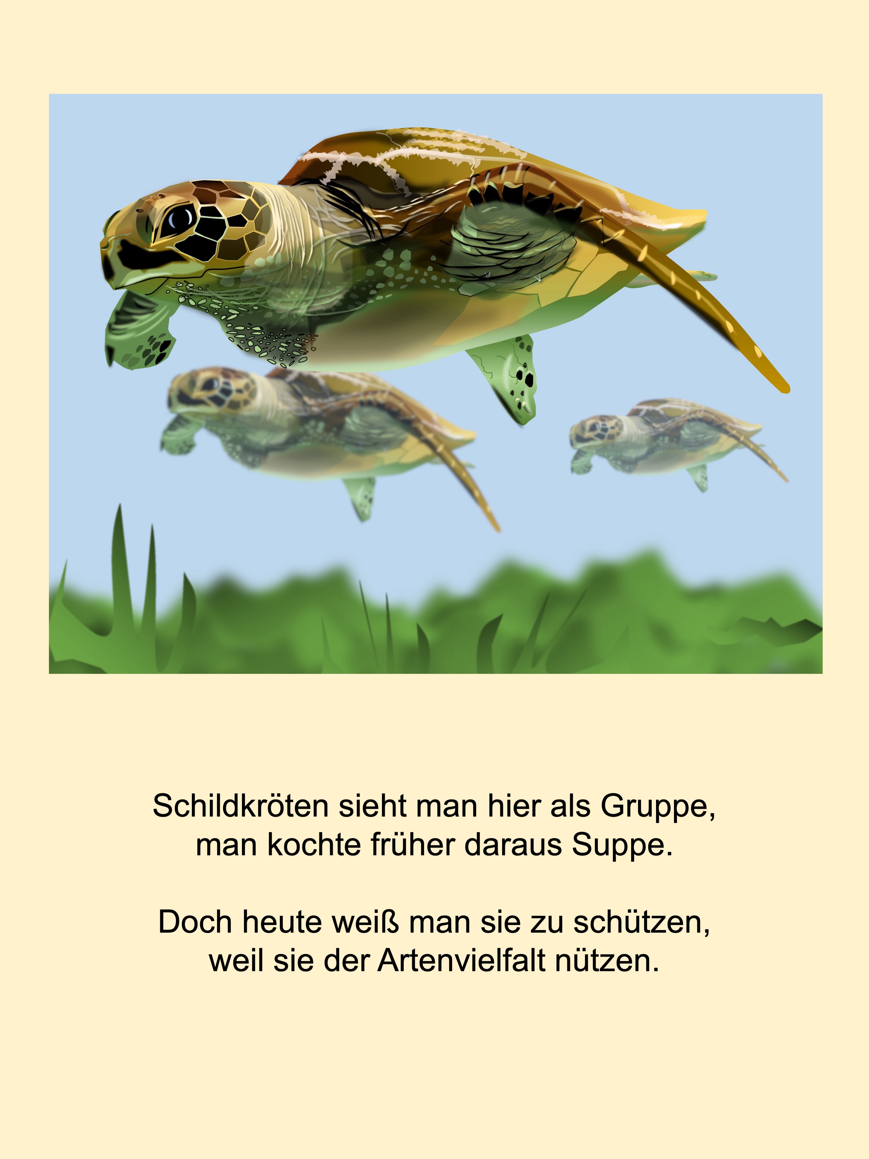 Turtles (water); (painted with PowerPoint; 2022-04)