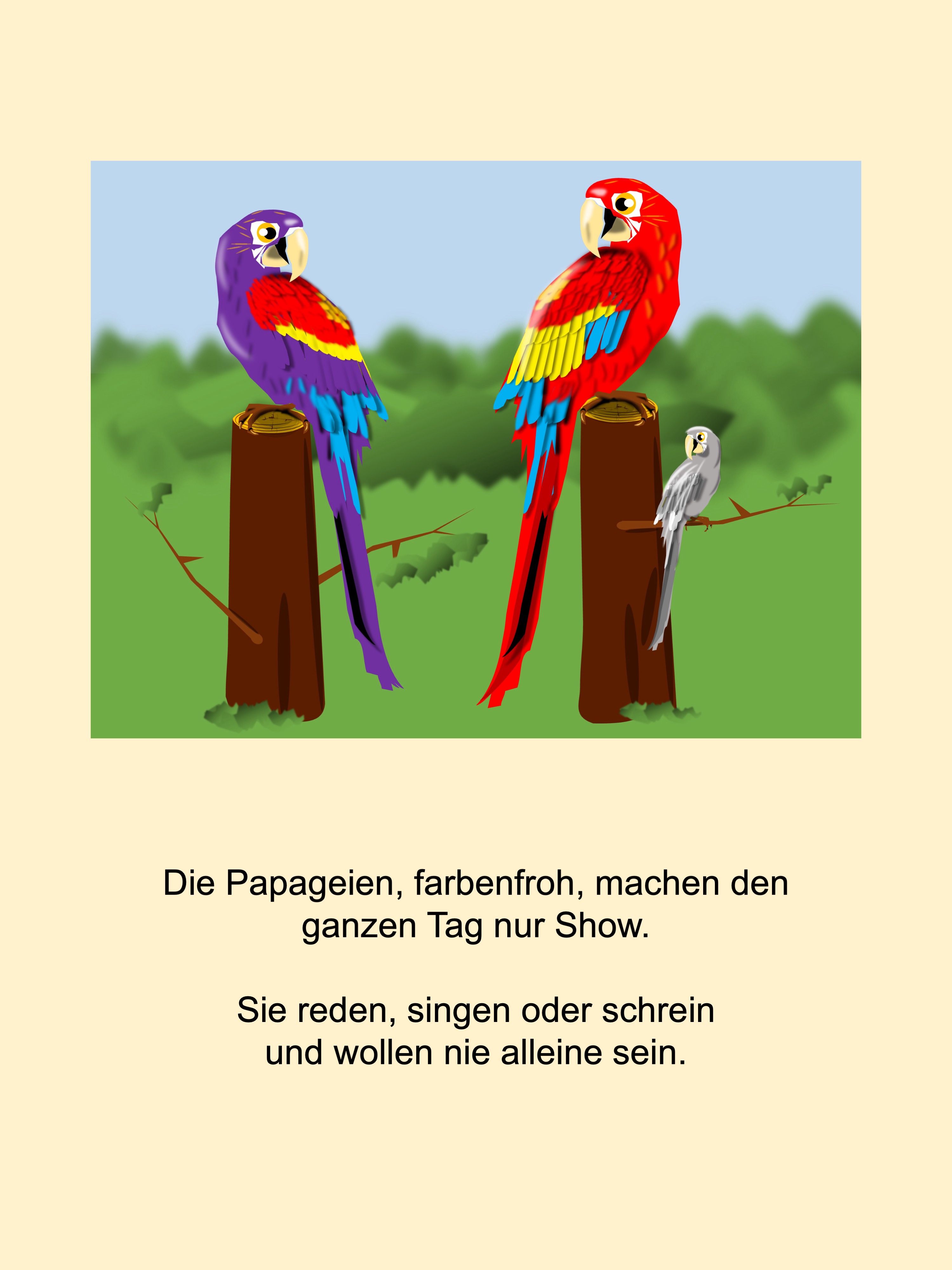 Parrots (painted with PowerPoint; 2022-04-03)