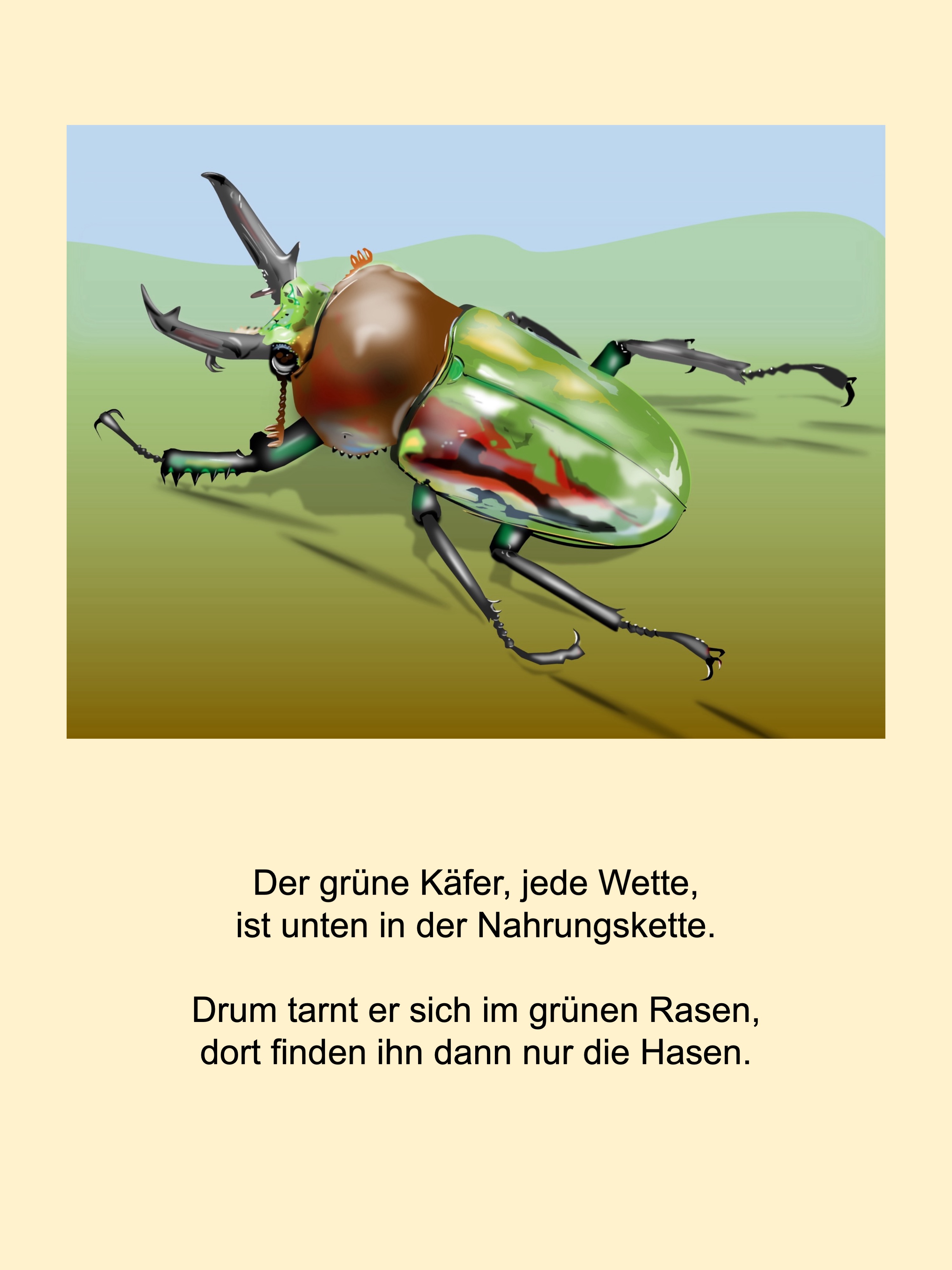 Green beetle (painted with PowerPoint; 2021-11)