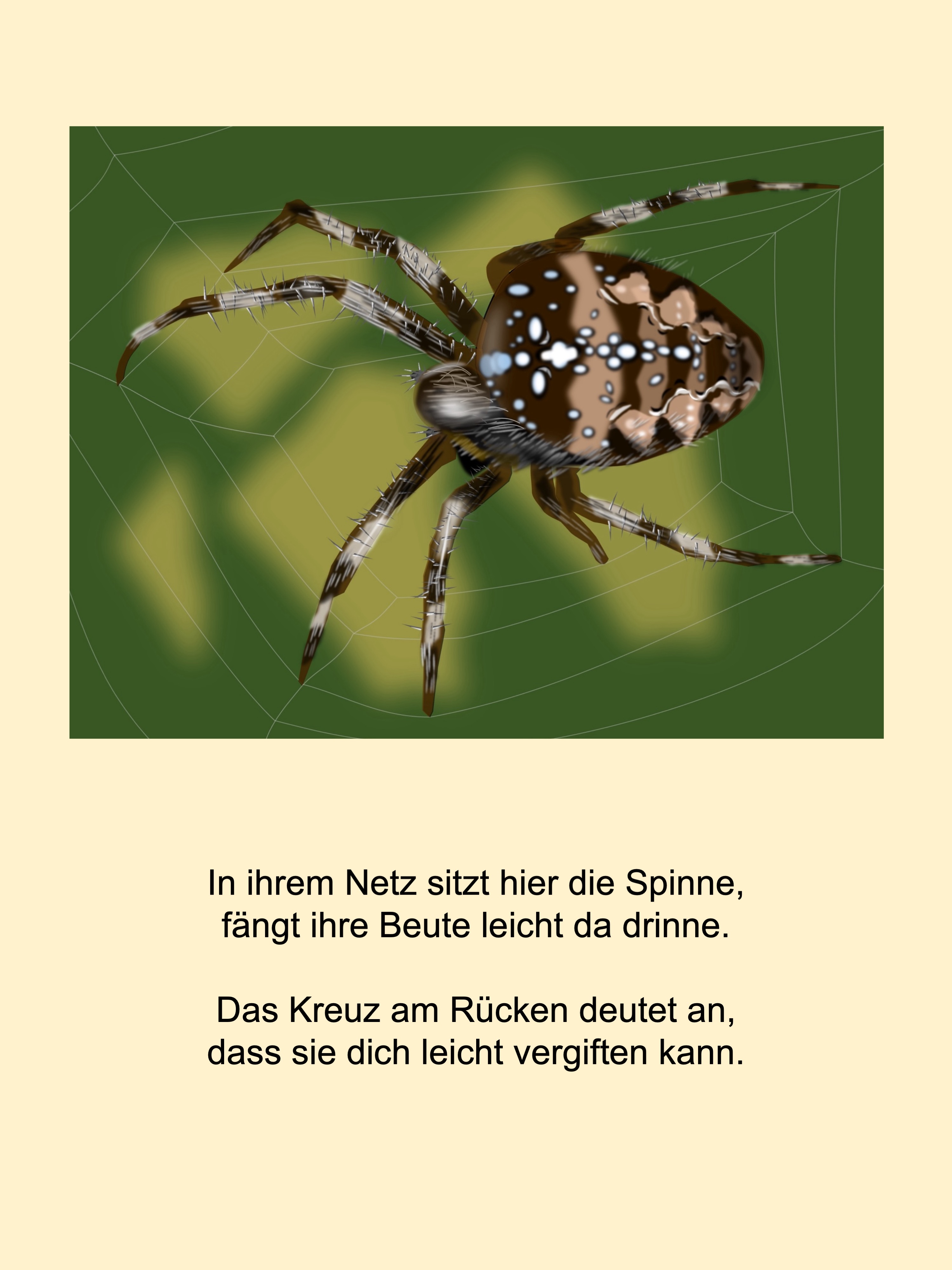 Garden spider (painted with PowerPoint; 2021-11)