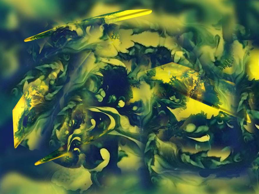 blue, green and yellow colors in motion (acryl, 2019-06-01)