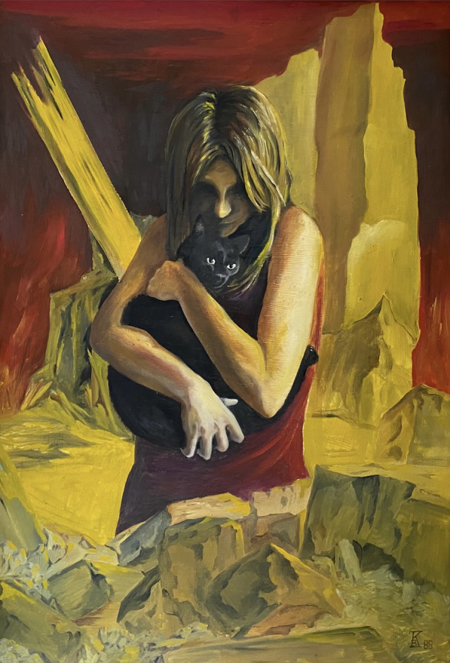 black cat (or I miss you) (oil, 1986)