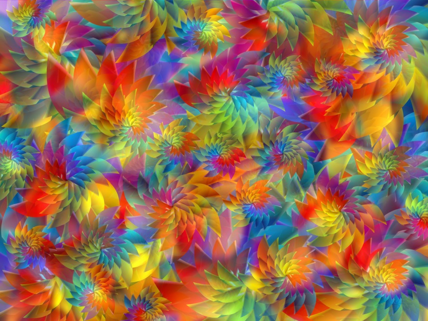 no danger (Be happy, we have artificial flowers in artificial light); (combined painting technique; 2025-02-03)
