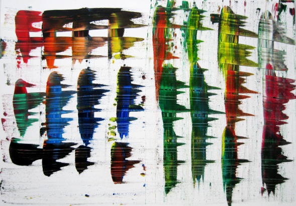 recognizable traces due to storm (acryl, 2014); (painted together with Julia)