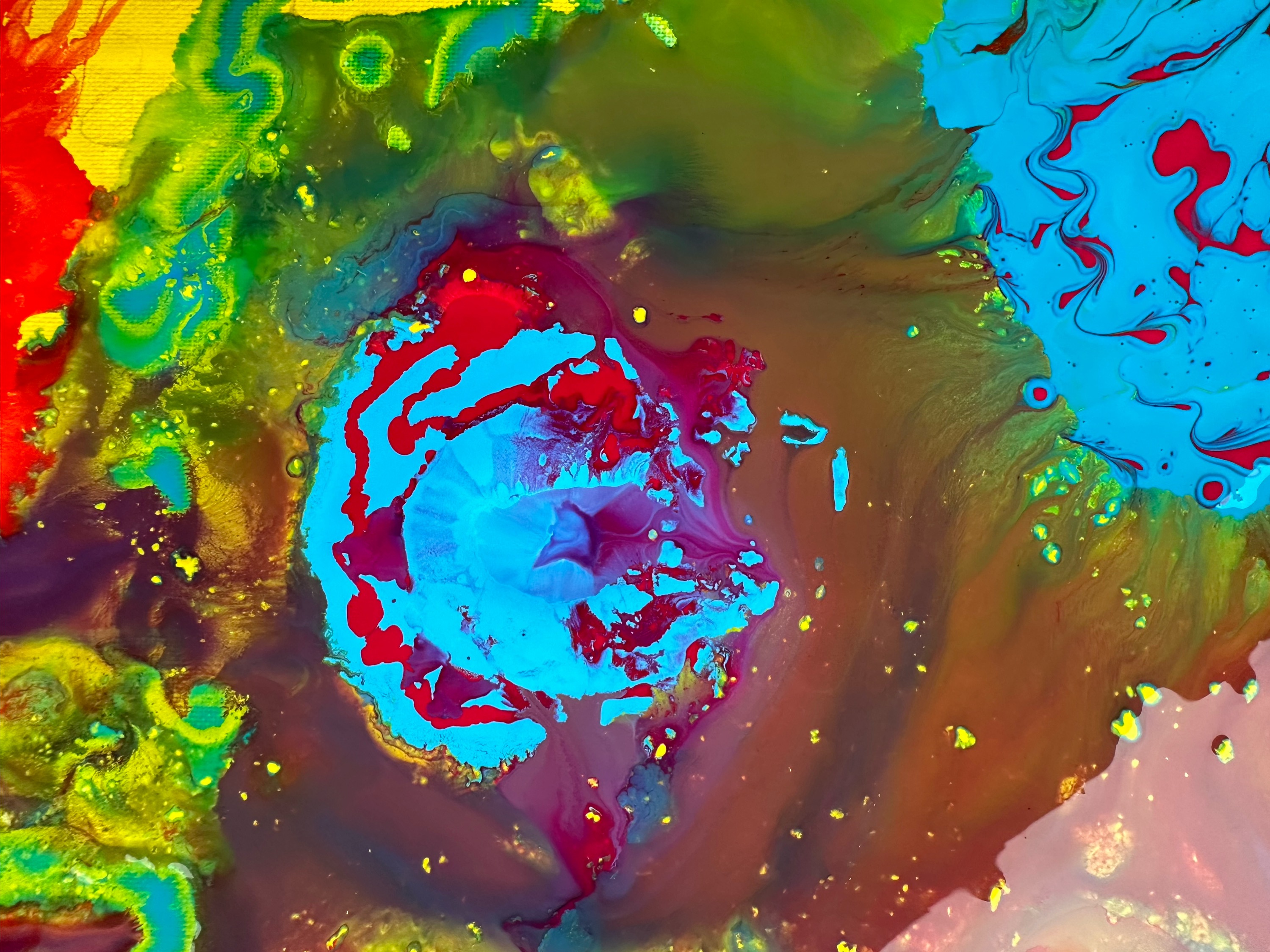 "explosion" of colors in light (combined painting technique; 2024-03-05)
